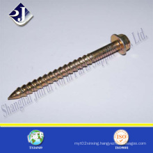 Yellow Zinc Hex Flange Wood Screw